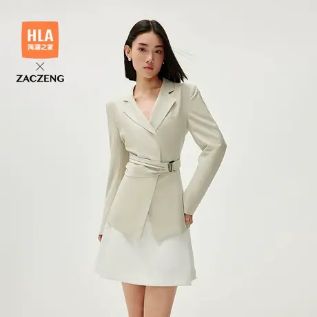 HLA/海澜之家曾超联名平驳领西服2025春夏新修身通勤时尚外套女装图片