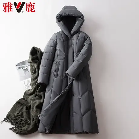 雅鹿连帽时尚保暖羽绒服女中长款2022冬季新款加厚宽松外套品牌潮图片