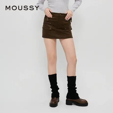 MOUSSY 夏季新品甜酷复古工装风短款A型半身裙028HAZ30-1201图片
