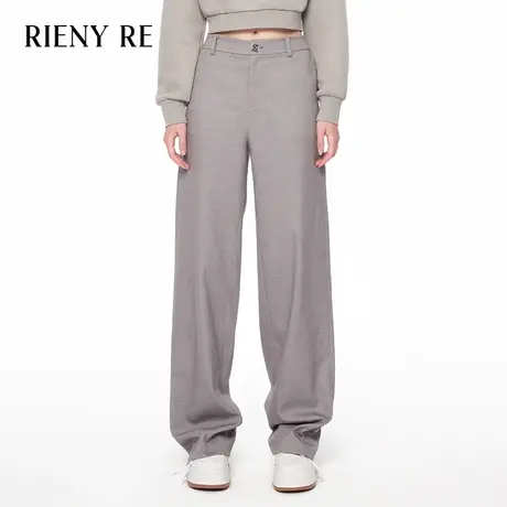 RIENYRE西装长裤女2023新款秋冬宽松直筒通勤裤子今年流行休闲裤图片