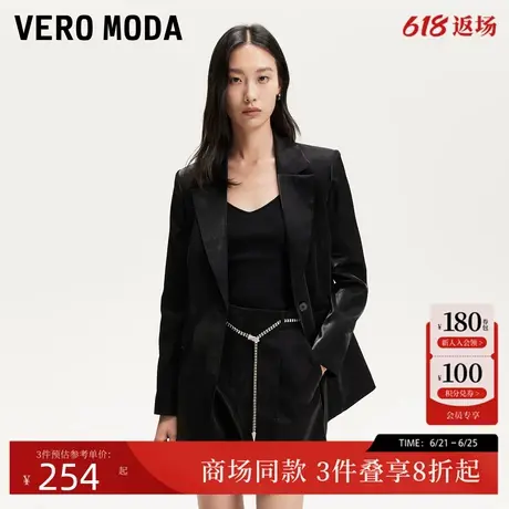 Vero Moda套装2025夏季新款光泽感面料垫肩西服短裤通勤325108003图片