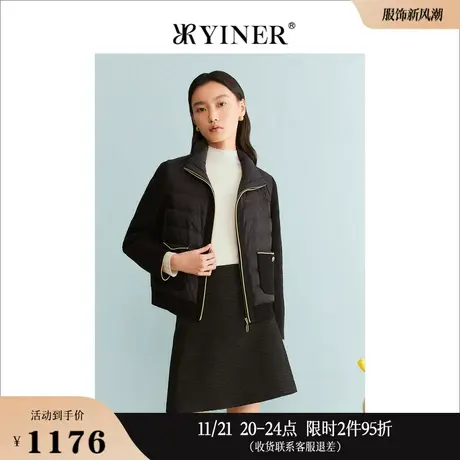 【白鹅绒】YINER音儿专选女装冬季云朵0压感保暖立领羽绒服图片