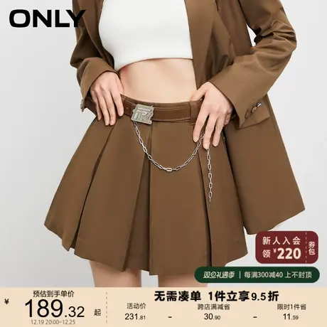 ONLY奥莱2023春夏新款时尚休闲显瘦百褶短款裙裤休闲裤图片