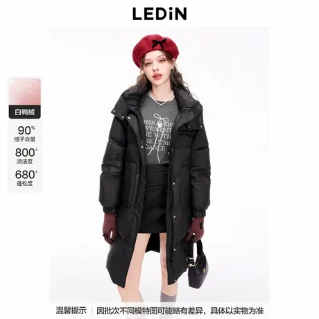 【商场同款】乐町基础中长款羽绒服24冬季新款保暖外套C1ACE4328图片