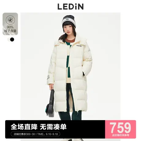 乐町长款连帽羽绒服2022冬季新款羽绒宽松C1ACC4401图片