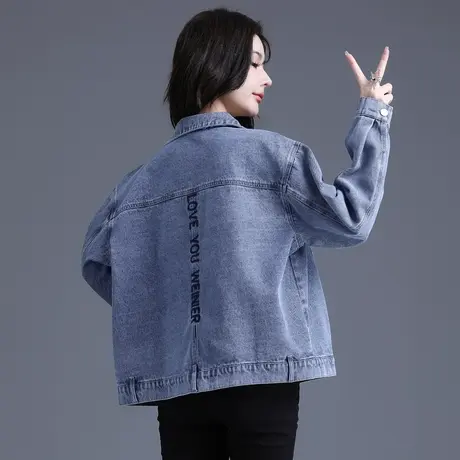 牛仔外套女2024新款爆款今年流行宽松春秋时尚休闲洋气牛仔衣夹克图片
