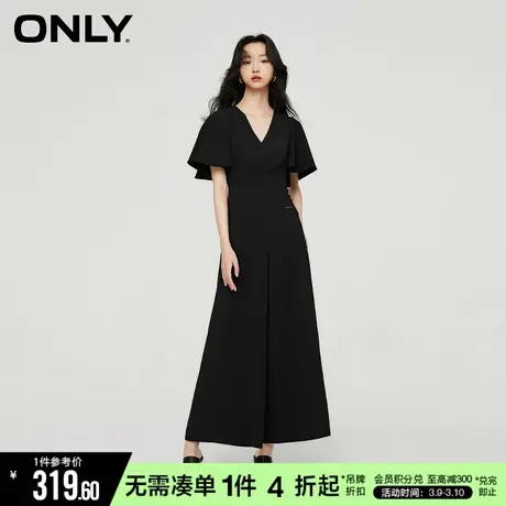 ONLY冬季通勤风V领宽松阔腿连体休闲裤女|123344007图片