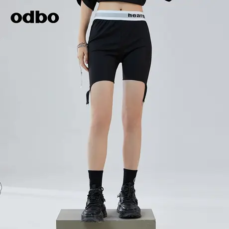 odbo/欧迪比欧国潮原创logo运动骑行裤子女夏季舒适透气贴身短裤图片