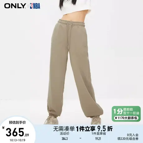 ONLY奥莱NBA联名款学院风字母满印系带束脚休闲裤女图片