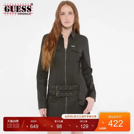 GUESS Originals 女士时尚都市多口袋双腰带连衣裙图片