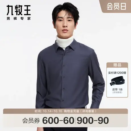 [商场同款]九牧王男装JC3C71617休闲长袖衬衫23秋新品百搭上衣SN图片