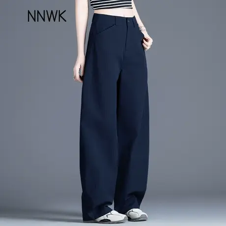 藏蓝色裤子女萝卜休闲裤女2025新款夏季薄款女士弯刀裤长裤小个子图片