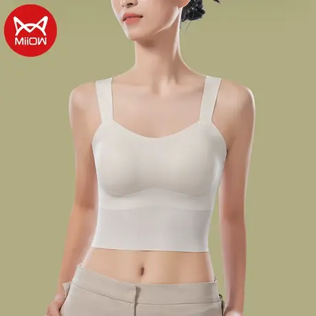 美背吊带内衣女内搭夏季薄款冰丝无痕背心式文胸带胸垫外穿打底夏图片