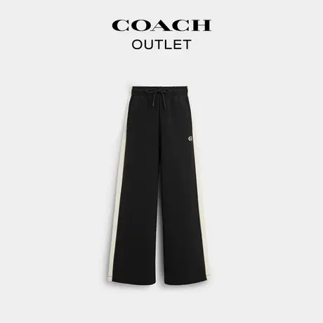 COACH/蔻驰奥莱女士黑色运动裤长裤舒适休闲时尚图片