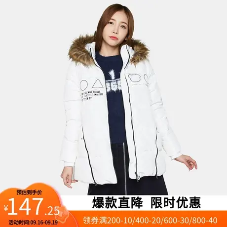 艾格冬季女装不过时百搭休闲白鸭绒连帽长袖羽绒服Y529图片