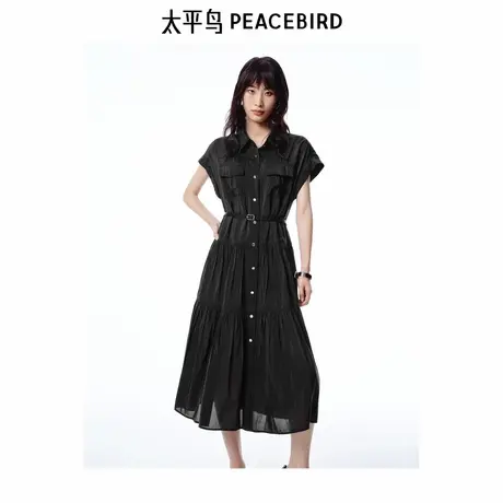 【商场同款】太平鸟女装2025年夏季新款休闲工装小黑裙A3FAF2329图片