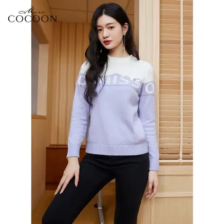 missCOCOON高级温柔兔毛羊毛混纺毛衣女2023新款春秋宽松毛针织衫图片