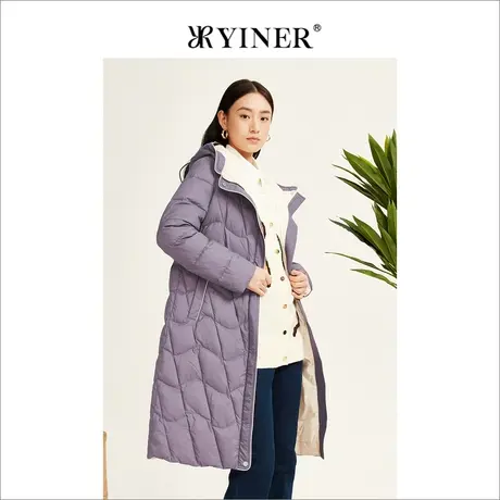 YINER音儿线上专选女装冬季中长款连帽羽绒服图片