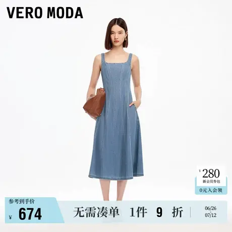 6.27上新Vero Moda连衣裙2025夏季新款含棉收腰A摆牛仔背心裙气质图片