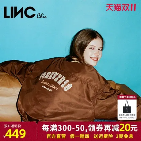 LINC金羽杰羽绒服女2023秋冬季新款复古学院轻薄反季断码女款夹克图片
