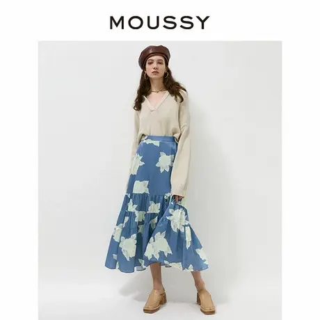 MOUSSY  新品甜美花朵印花压褶荷叶边半身裙010EA230-7530图片