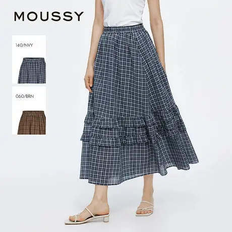 MOUSSY 2025夏季新品复古文艺风纯棉蛋糕裙半身裙女028ISZ31-1261图片