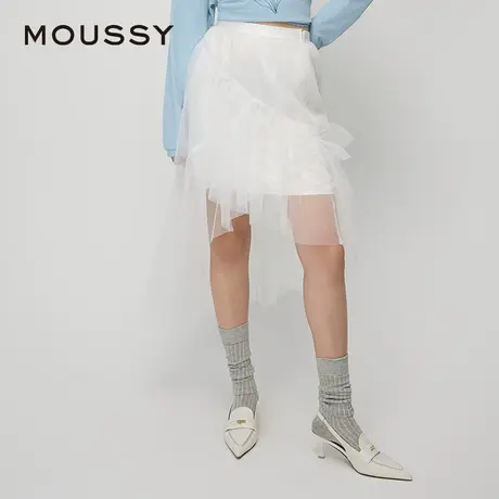 MOUSSY 夏季新品解构不规则花边蓬蓬纱裙半身裙010HA931-8871图片