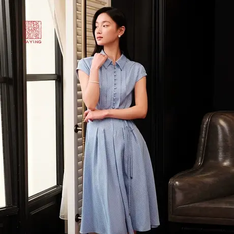 [真丝系列]EP雅莹高端系列 优雅简约肌理连衣裙2023新款4306B图片