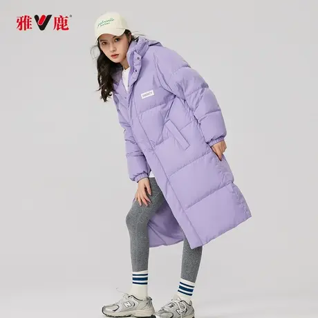 雅鹿羽绒服女显瘦中长款小个子反季过膝外套少女修身韩版时尚保暖图片