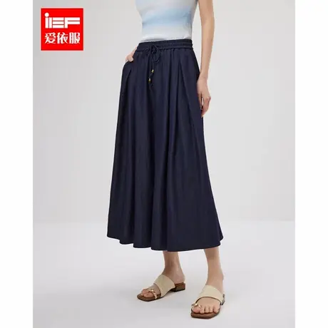 IEF/爱依服裤子2025夏季新款法式宽松休闲慵懒风百搭八分阔腿裤图片