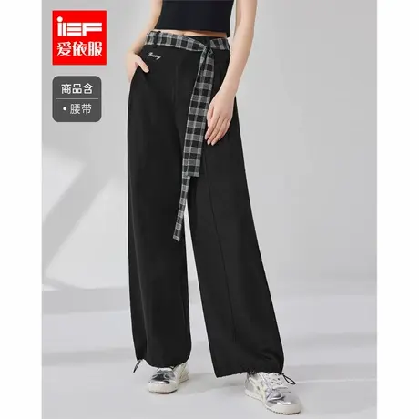 IEF/爱依服裤子2025夏季新款美式嘻哈街头休闲风百搭显瘦阔腿裤图片