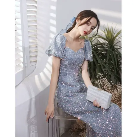 小个子主持人晚礼服女气质高档2023新款爆款高级感设计感小众艺考图片