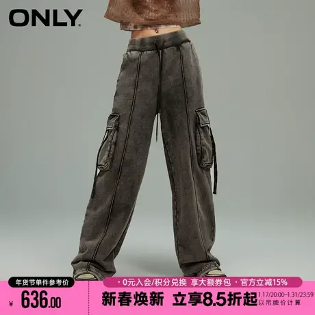 ONLY2024春季新款时尚百搭高腰显瘦工装直筒休闲裤女|12411D001图片