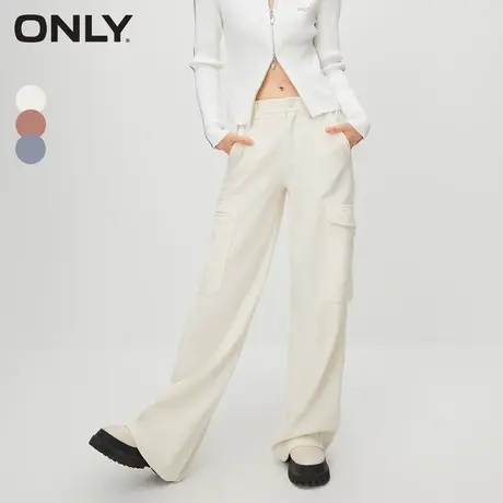 ONLY奥莱秋季新款休闲通勤高腰阔腿条绒工装裤休闲裤女图片