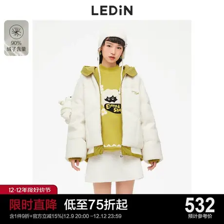 乐町小羊玩偶羽绒服2022冬季新款拼接羽绒C2ACC4403图片