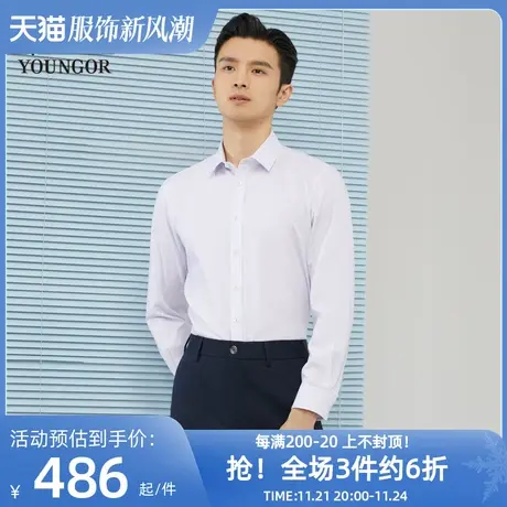 雅戈尔奥莱 商场同款男士长袖衬衫秋季新款官方商务休闲免烫衬衫图片