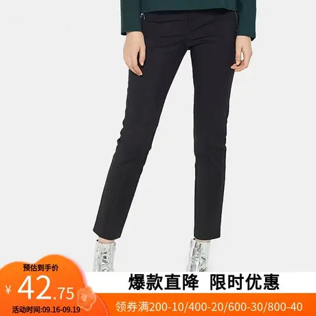 艾格2022冬季新品女装时尚简约纯色九分裤Y1449图片