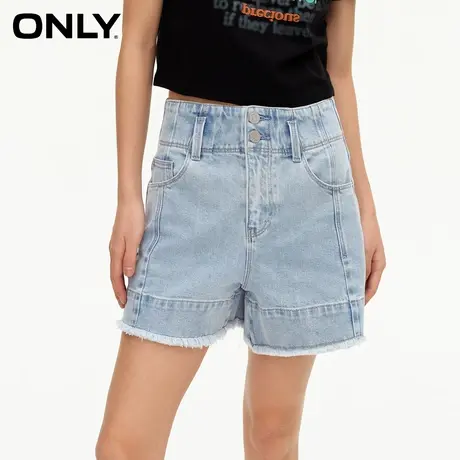 ONLY夏季潮流休闲毛边拼接剪裁高腰显瘦A字短裤牛仔裤女图片