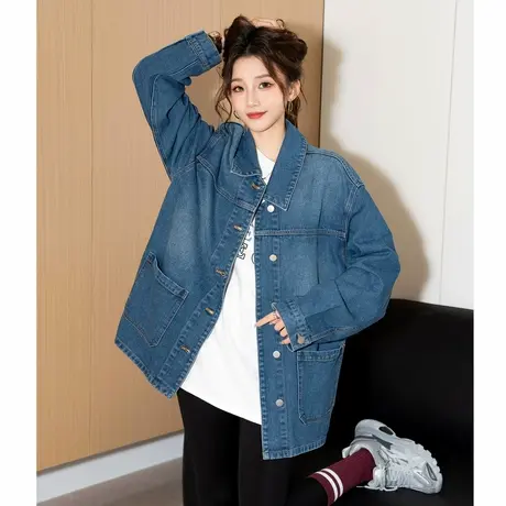 唐狮牛仔外套女新款韩系网红风上衣百搭休闲时尚小个子初秋穿搭图片