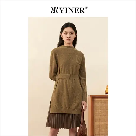 YINER音儿女装冬季新款羊毛羊绒混纺针织衫图片