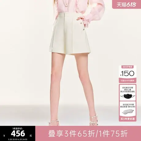 可可尼COCOON2024秋冬新款羊毛混纺面料时尚通勤显瘦女士西装短裤图片