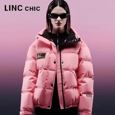 LINCCHIC金羽杰面包服2023秋冬新品防雨雪立领加厚中长款羽绒服女图片