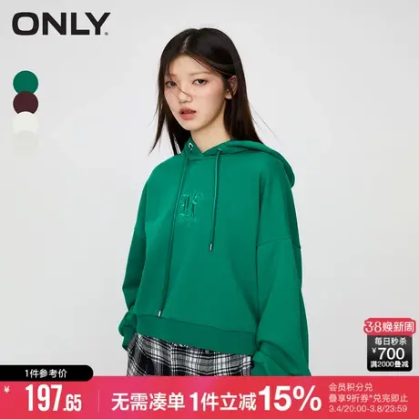 ONLY潮流休闲拼接连帽宽松卫衣女12339S006图片