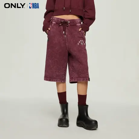ONLY奥莱夏季NBA联名高腰做旧刺绣短裤休闲裤女图片