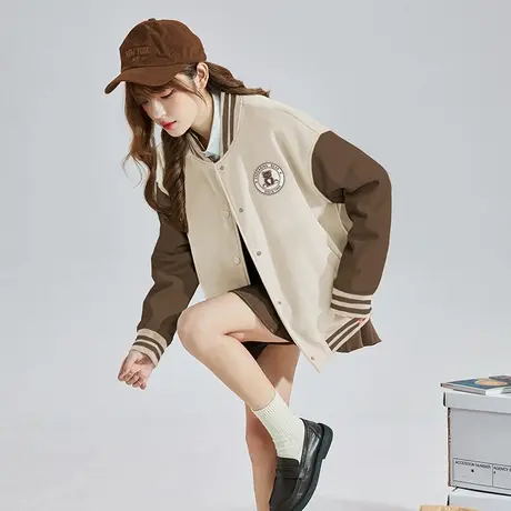 唐狮复古棒球服外套女春秋新款爆款美式好看休闲小个子上衣z图片