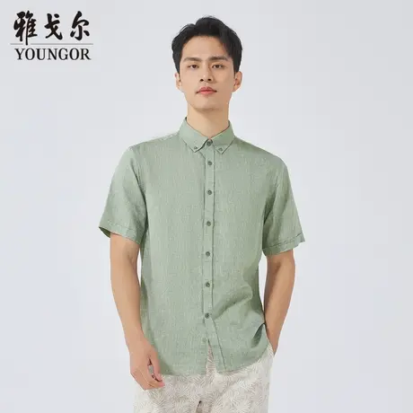 雅戈尔奥莱 商场同款男士短袖衬衫新款官方正品商务休闲短袖衬衫商品大图