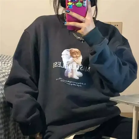 美式街头hiphop卫衣女宽松韩版ins超火上衣bf慵懒风春秋薄款外套图片