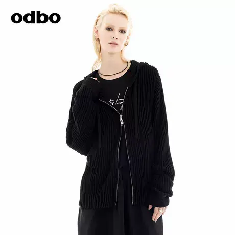 odbo/欧迪比欧时尚品牌上衣女2024秋季新款针织开衫外套个性显瘦商品大图
