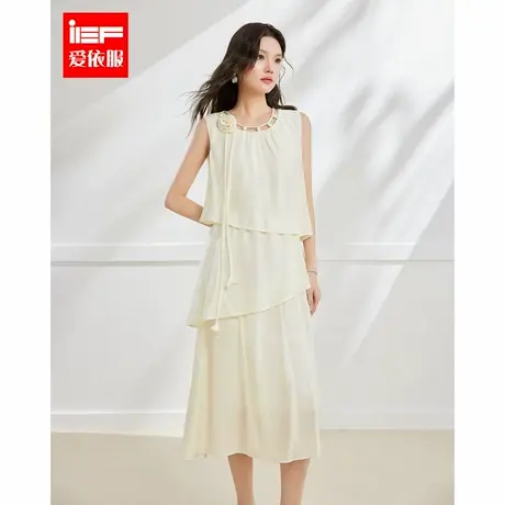 IEF/爱依服连衣裙2025夏季新款法式浪漫淑女度假风设计感背心长裙图片