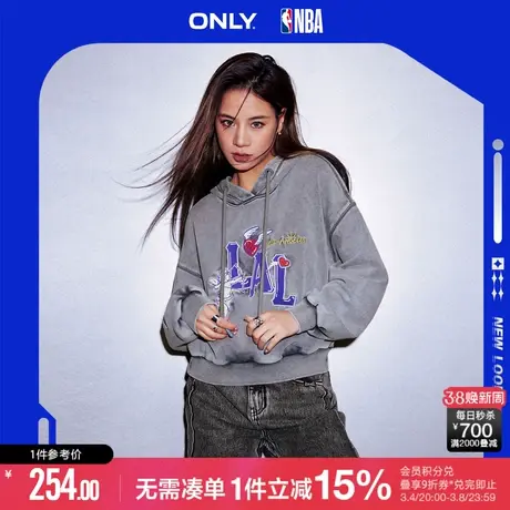 ONLY冬季NBA联名宽松落肩袖连帽卫衣女|12319S036图片